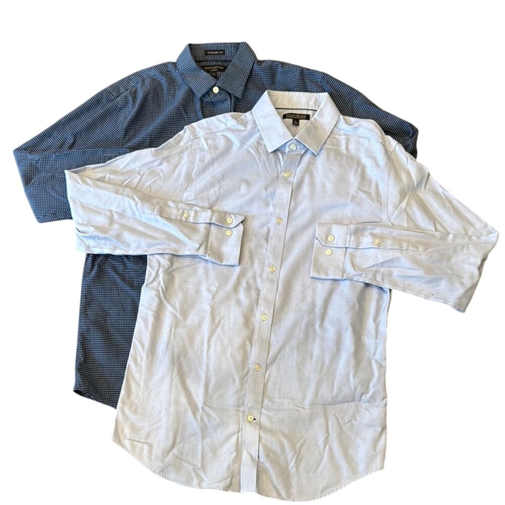 Bundle of 2 Banana Republic Men's Non-Iron Tailored Slim Fit Shirt Size L